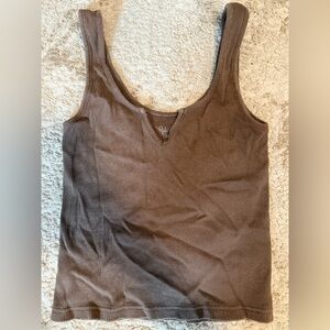 Brandy Melville ribbed tank with v cut in neck